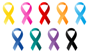 ribbons representing different cancers
