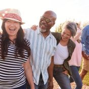 group of people feeling happy