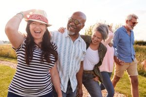 group of people feeling happy